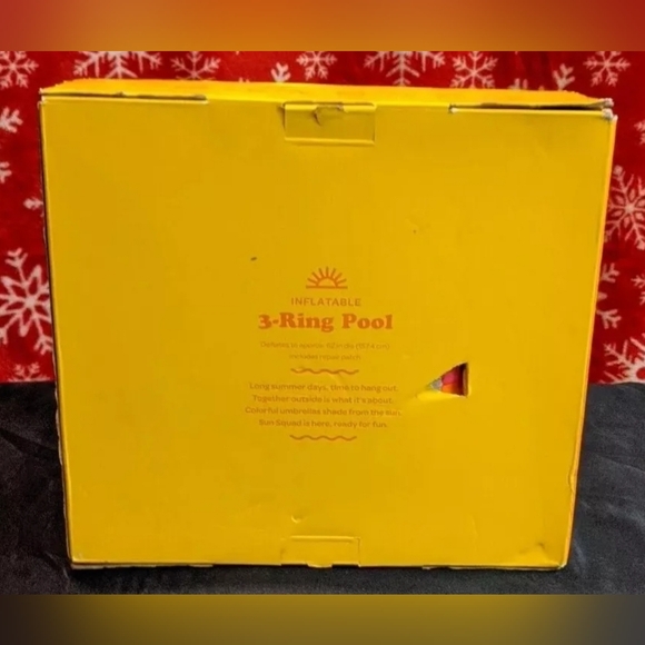 Sun Squad Inflatable 3-Ring Swimming Pool 5' 5" Diameter Perfect For Kids - Picture 2 of 4